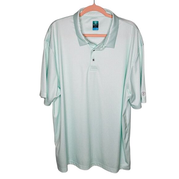 Pro Tour Golf Polo XXL Mens Green Striped Short Sleeve Casual Active Resort - Picture 1 of 11